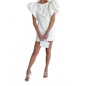 NEW INA FASHION posh puff sleeve mini dress in white